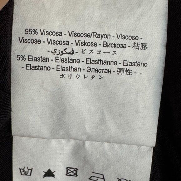 Vintage Y2K Miss Sixty Black Square Neckline Rhinestone Edged Long Fitted Top - Picture 12 of 15